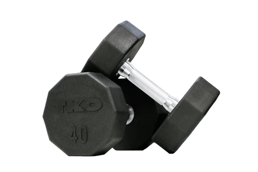 TKO 10-Sided Rubber Dumbbell Set (5-150 lb)