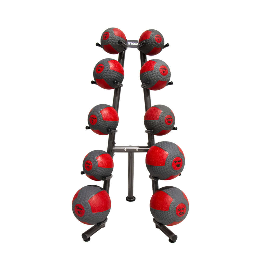 TKO 2-20 lb Medicine Ball Set w/ 10-Ball Rack