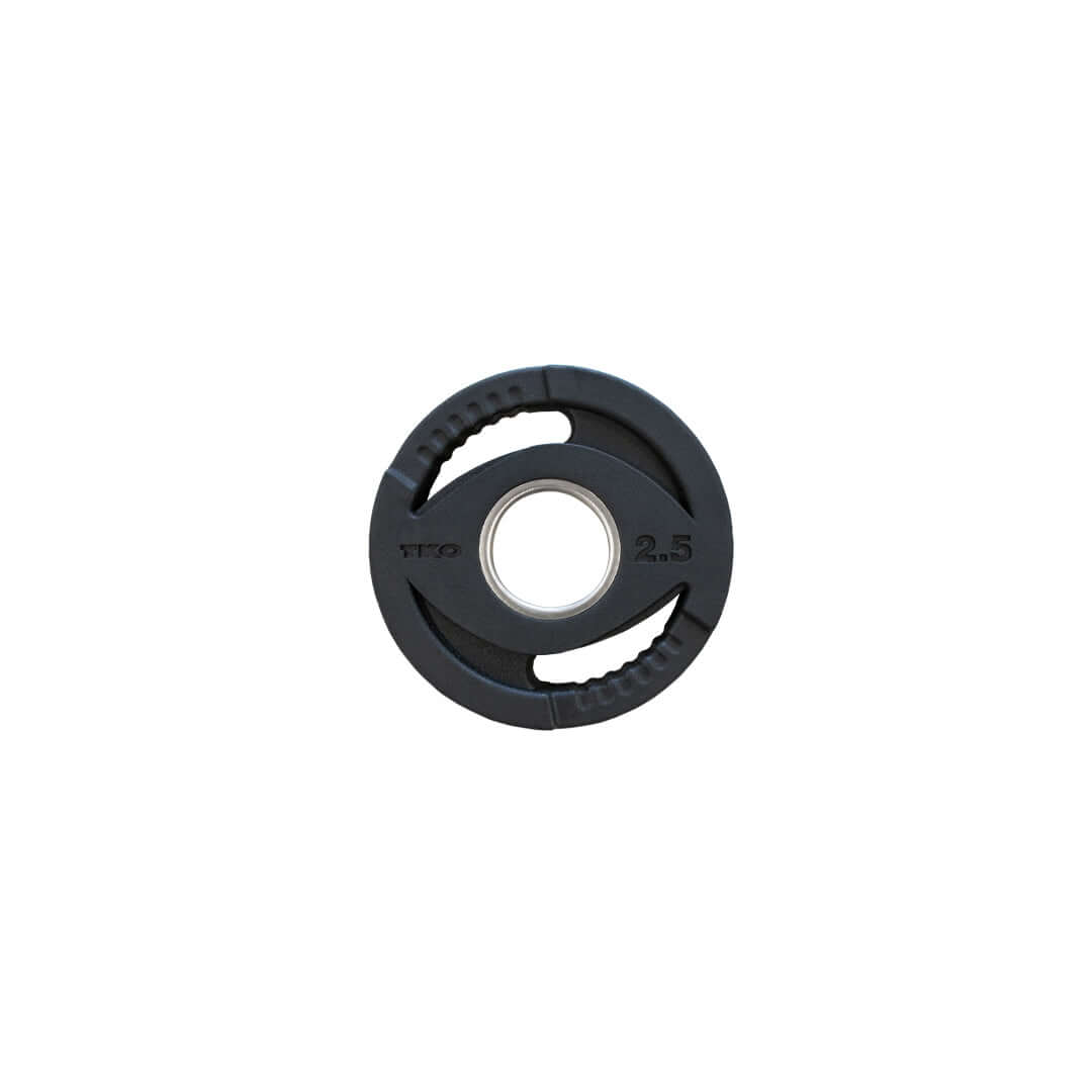 TKO Olympic Rubber Dual Grip Plate Set (300 lbs) w/ Collars & Assorted Bar Options